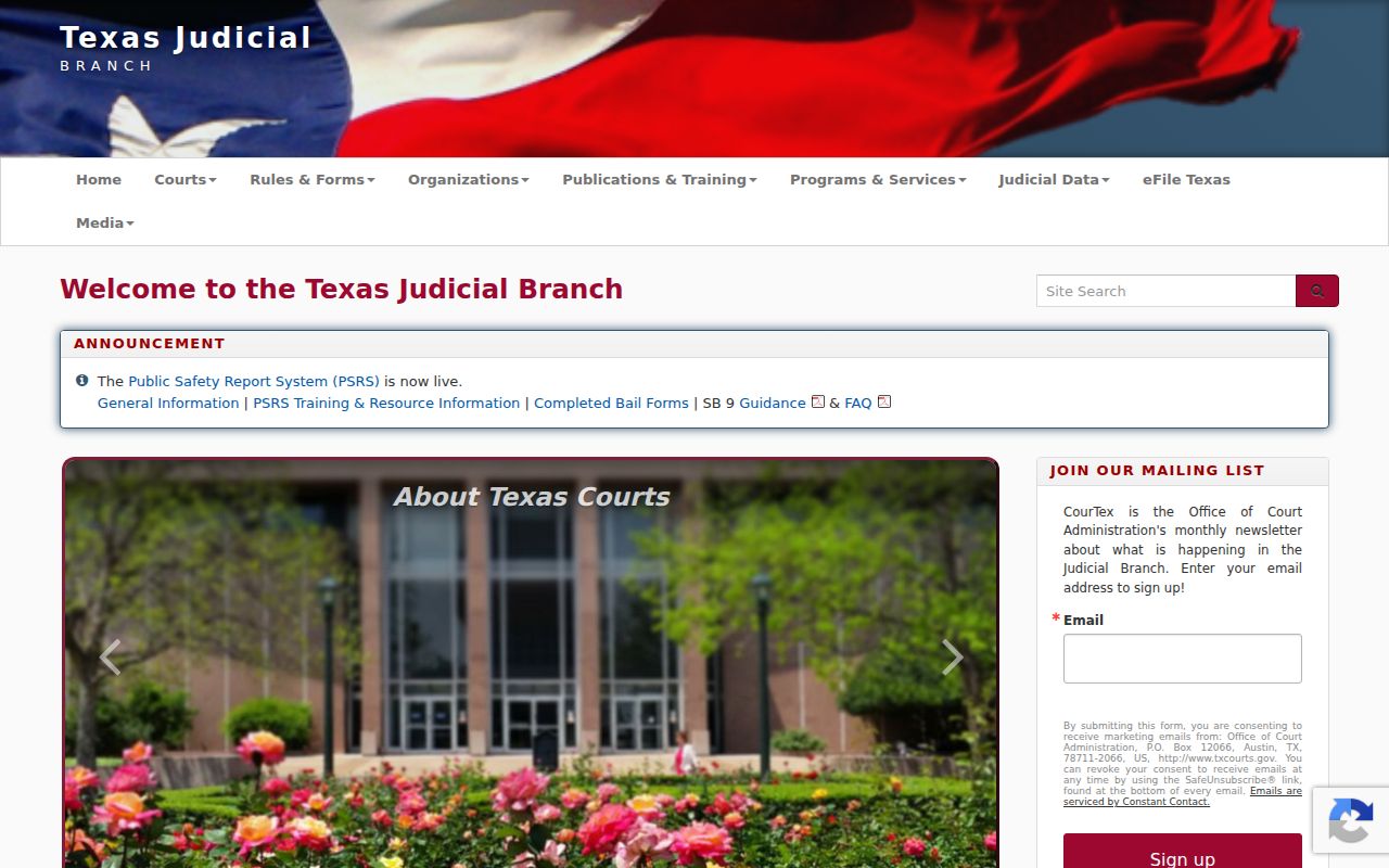 Texas Judicial Branch source for Presidio County court case records