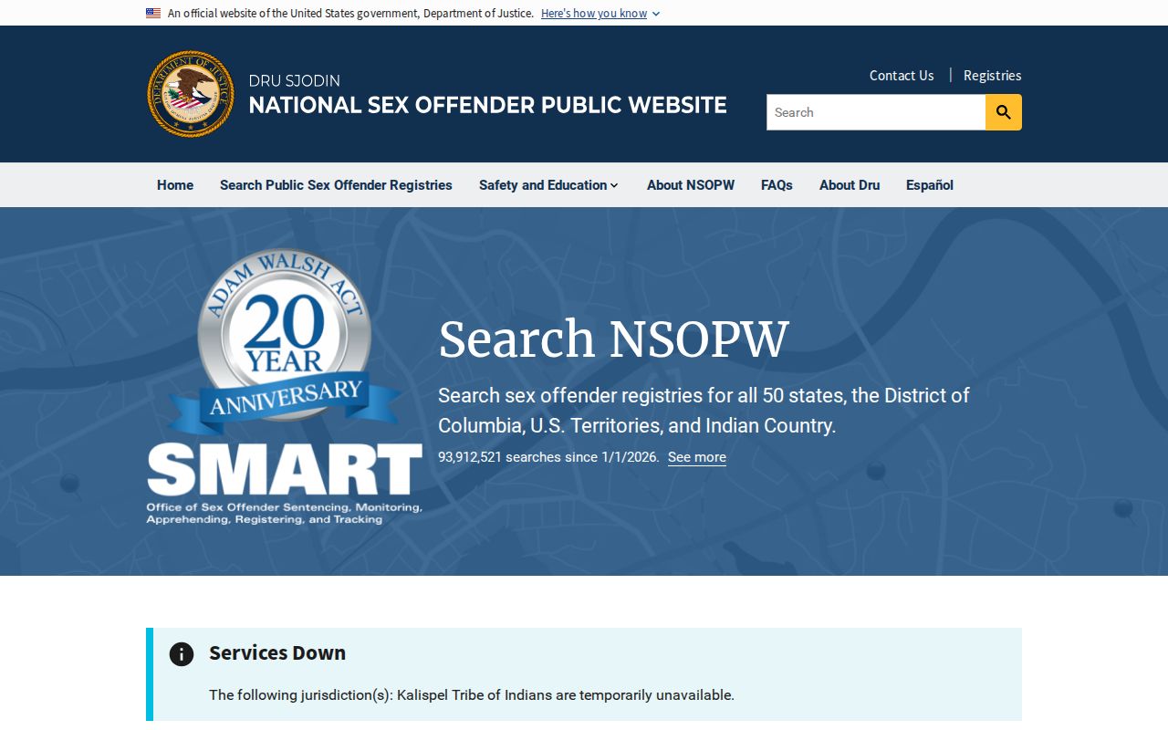 National registry search used with a Presidio County sex offender lookup