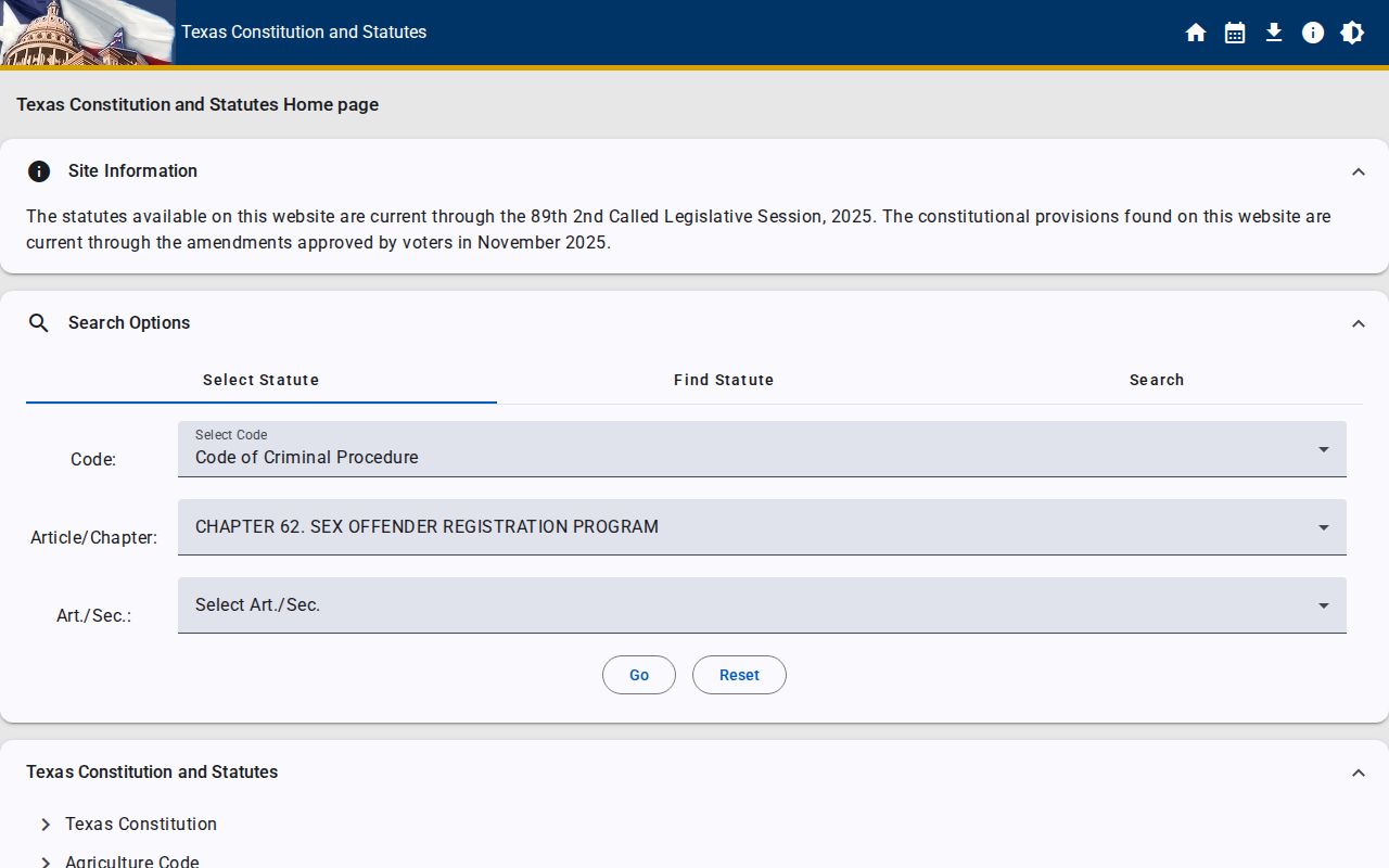 Texas Chapter 62 rules for Presidio County sex offender registration duties