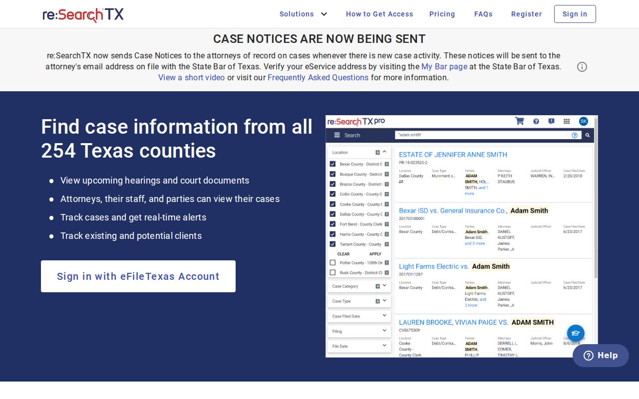 Presidio County criminal court record search through reSearchTX